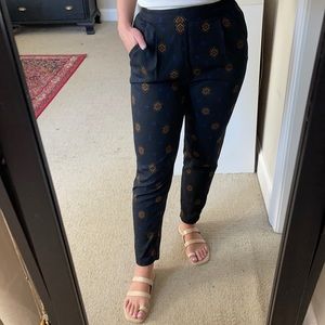 H&M Printed Straight Leg Ankle Pants